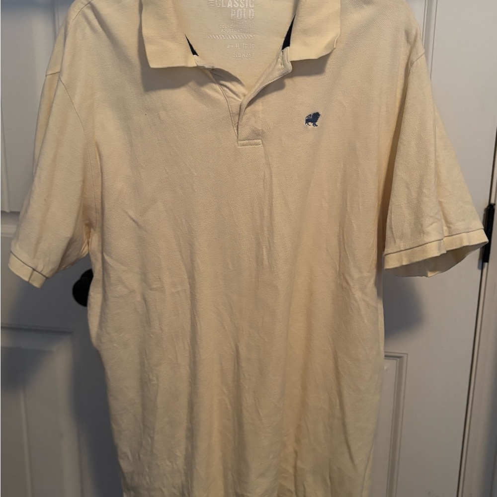Old Navy Men's Polo in Yellow Cream